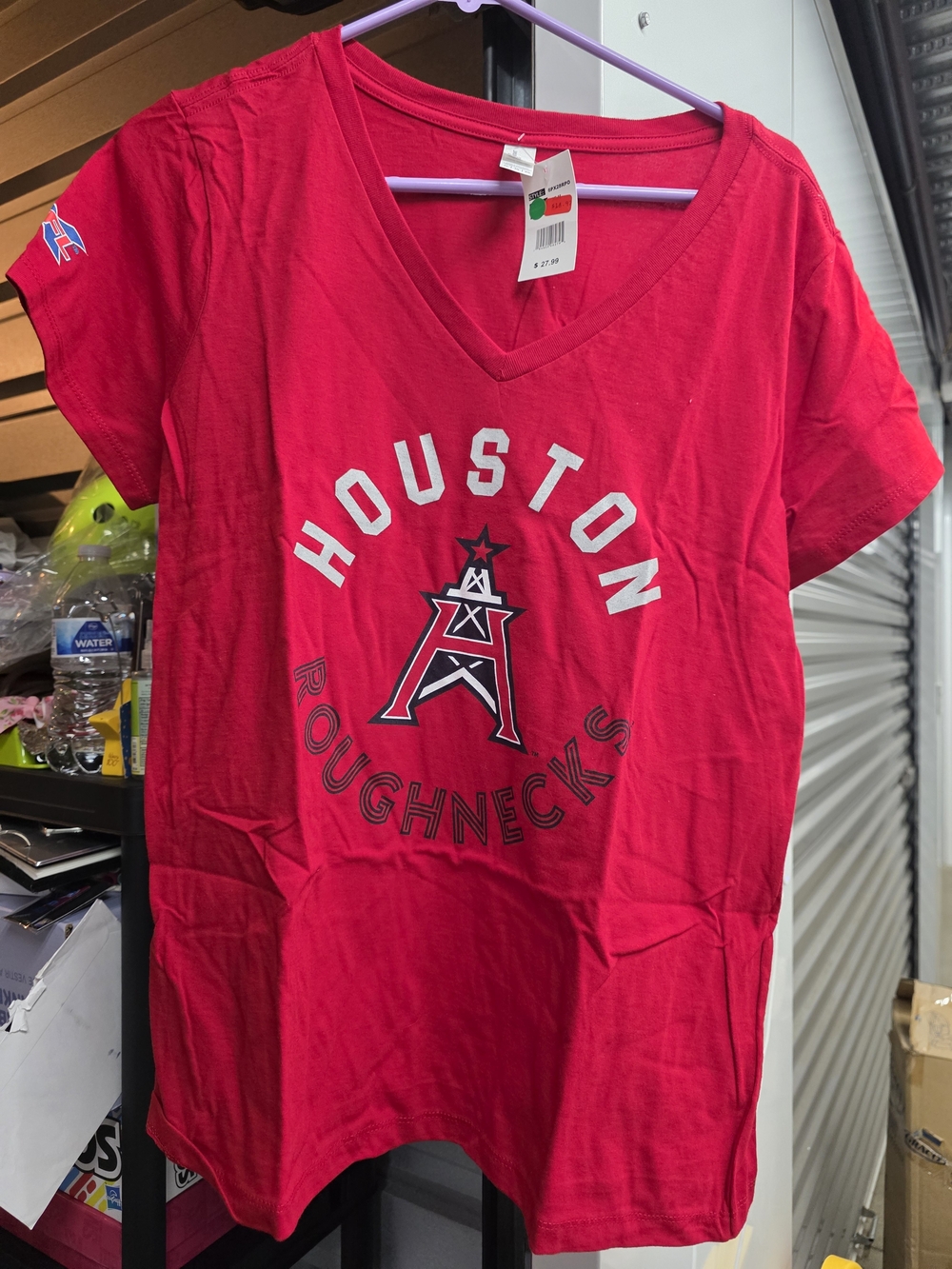 Houston Roughnecks Red V-Neck Tee